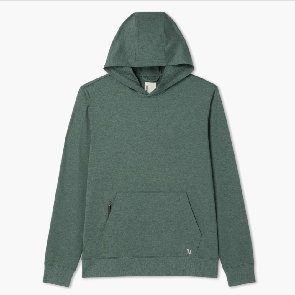 Vuori Sunday Hoodie 2.0 Agate Green Heather Pullover Men's Large, READ